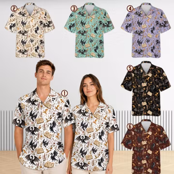 Dark Academia Dragon Hawaiian Shirt, Fantasy Book Lover Shirt, Dragon Button Up Shirt, Spellbook Shirt, Magical Reader Gift