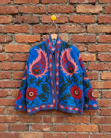 Purple Velvet Suzani Jacket Women, Boho Embroidered Coat, Floral Velvet Blazer, Vintage Ethnic Jacket, Festival Wear | Perfect Gift For Her.
