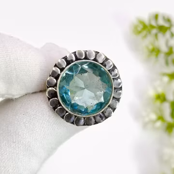 Green Amethyst Ring: 925 Sterling Silver Wide Band Wedding Ring