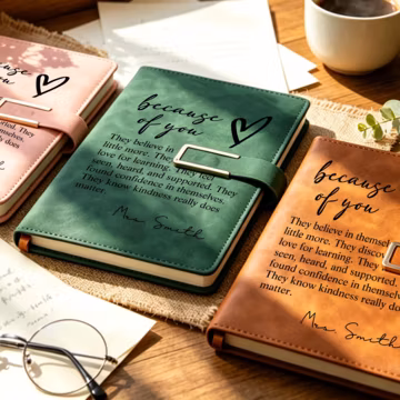 Personalized Teacher Gift,Engraved Teacher Notebook,Custom Leather Journal,Teacher Diary Book,Techer Appreciation Gift,Back to School Gift