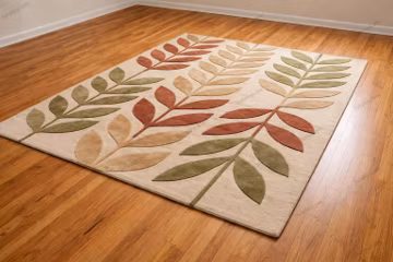 Hand Tufted Modern Leaf Area Rug | Luxury Botanical Floral Carpet for Living Room, Bedroom & Dining | Premium Soft Wool Rug