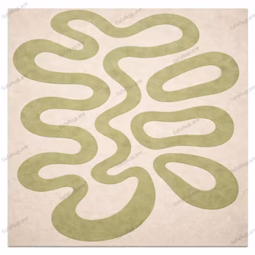 Luxury Modern Green Abstract Rug – Handmade Premium Wool Carpet, Contemporary Designer Area Rug for Living Room, Bedroom & Luxury Interiors