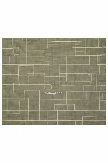Hand Tufted Sage Green Geometric Area Rug – Modern Minimal Wool Carpet for Living Room, Bedroom & Home Office Decor