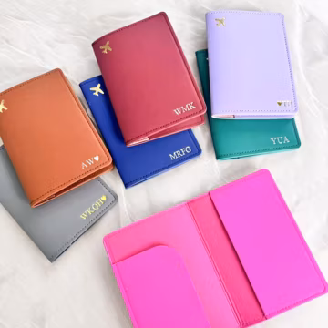 Personalized Leather Passport Holder & Personalized Luggage Tag--Custom Luggage Tag, Custom Wedding Giveaways, Couples Gift, Travel Gifts