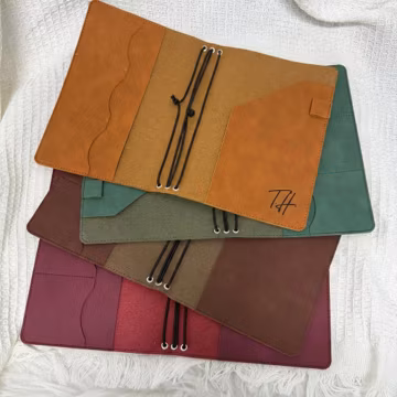Refillable Vegan Leather Journal Cover, Vintage Minimalist Travel Diary,back to school