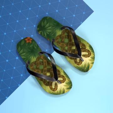 Jungle Snake Flip Flops | Tropical Vines, Green Forest Footwear
