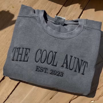 Embroidered "The Cool Aunt" Comfort Colors Sweatshirt, Personalized Aunt Gift