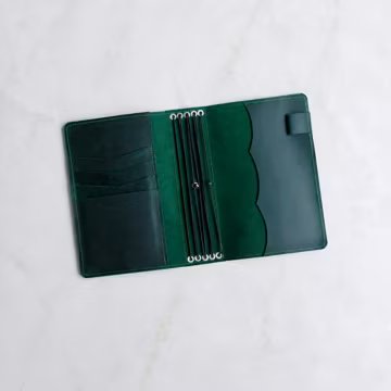 Leather travel notebook cover, Monogrammed notebook cover, Notebook cover with pockets, Customized notebook, Journal cover with pen holder