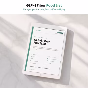 GLP-1 Constipation Food List | High Fiber Chart for Semaglutide & Tirzepatide | Fiber Food List Printable with Hydration Guide PDF