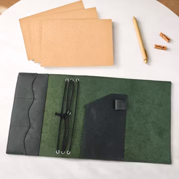 Custom leather notebook cover, Refillable journal cover, Bound journal cover, Custom Refillable Planner Cover A6 A5 A4 B6 B5, Coworker gift