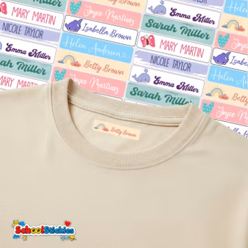 Waterproof Personalized Name Labels: School Stickers, Mermaid & Animal Designs