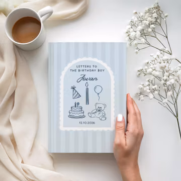 Boys Birthday Letters Personalized Birthday Guestbook Birthday Interview Journal Little Boy Birthday Party Book