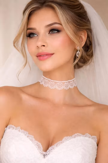 Bridal Lace Choker, White or Black Wedding Necklace, Bridesmaid Choker, Romantic Lace Jewelry Gift