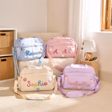 Personalized Diaper Bag for Mom, Custom Travel Baby Bag, Large Hospital Bag, Monogrammed Weekender Nappy Tote, Baby Shower Gift, Mom Bag