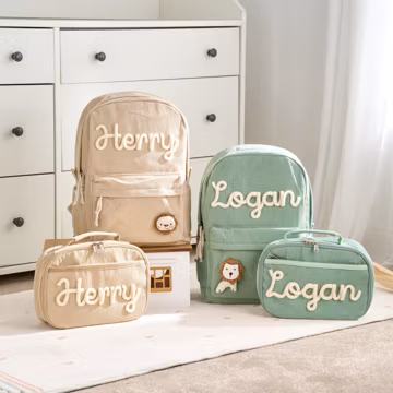 Personalized Set - Backpack and Lunchbag - Back to School Gift - School Lunch Bag - Back to School - Kid Gift