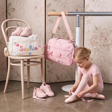 Personalized Kids Dance Bag, Custom Ballet Bag for Girls, Monogrammed Ballerina Tote, Large Dance Class Duffel Bag