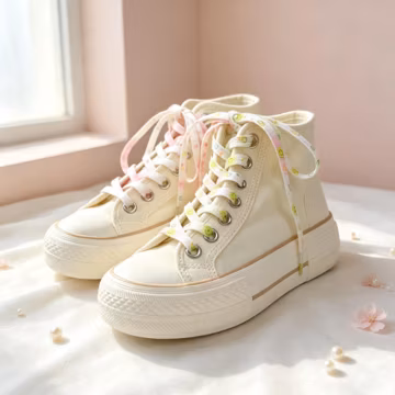 Star and Heart Shoelaces, Flat Replacement Shoe Laces for White Sneakers and Canvas Shoes, Sneaker Accessories for Women