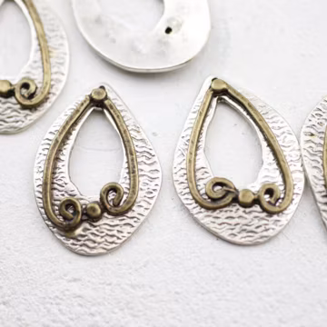 5 Antique Silver Drop Charms, Dangle Earring Supplies for DIY Jewelry Making - ZM289AS-AB