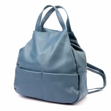 Handmade Leather Convertible Backpack: Italian Style Rucksack Leather Purse For Woman