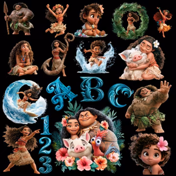 Moana PNG, 180+ Moana Clipart Bundle, Moana Fonts, Moana 2 PNG Instant Digital Download, Moana shirt png, princess Moana birthday