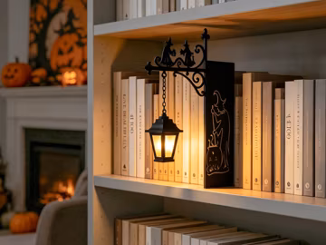 Library Lantern – Mini Bookshelf Lamp, Fantastic Shelf Decor, Warm and White LED Bookshelf Lamp