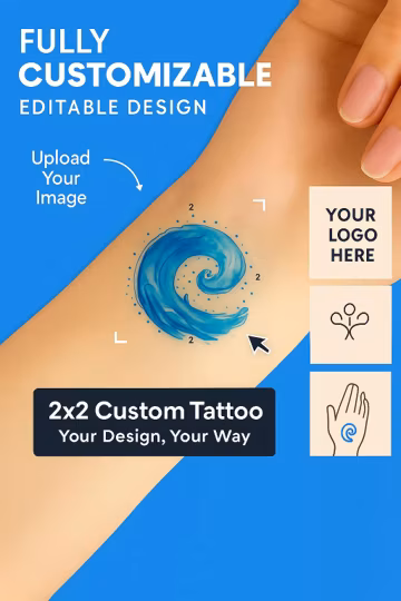 Custom Temporary Tattoos (10-500 Pack) - Customizable & Waterproof - Wedding Party Favors - Personalized Design