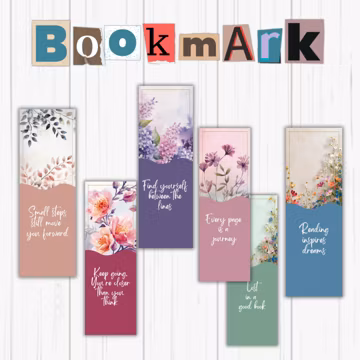 Motivational Quote Bookmarks Set, Floral Reading Inspiration (Digital Download)