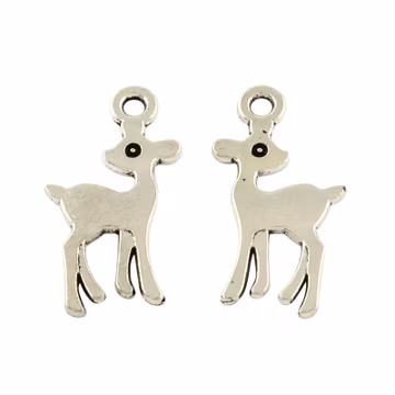 Baby Deer Charms Fawn Charms Antiqued Silver Deer Charms Woodland Animal Charms Nature Charms Baby Animal Charms 2pcs