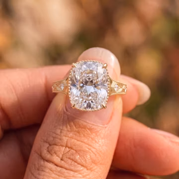 Taylor Swift 4 CT Elongated Cushion Cut Lab Grown Ring, 14K Solid Gold Ring, Milgraine Western Wedding Ring, Vintage Art Deco Ring For Her