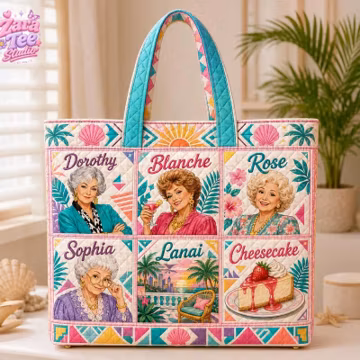 Golden Girls Quilted Tote Bag, Thank You For Being A Friend Bag, Retro Vintage Tote, Golden Girls Inspired Gift, Cute Friend Bag 08