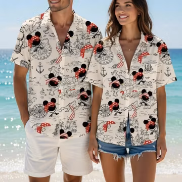 Disney Pirate Hawaiian Shirt, Disney Pirate Night Cruise Shirt, Retro Pirate Mickey Button Down, Disney Vacation 2026 Shirt