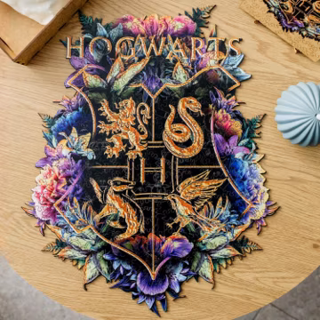 Harry Potter Boyfriend Gift, Figured Hogwarts Wooden Puzzle for Kids & Adults, Wizarding World Jigsaw, Unique Potterhead Present