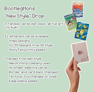 BootlegMons "NEW Style" Booster Pack (3 cards per pack)