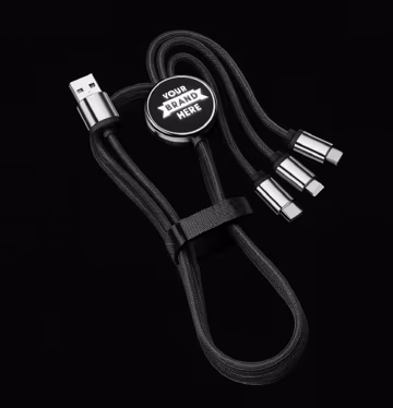 3-in-1 Light-Up Charging Cable Customizable Laser Engraved