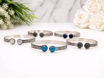Mixed Gemstone Cuff Bracelet |SILVER 925, Boho Jewelry HANDMADE JEWELLERY