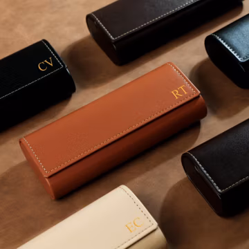 Custom Foldable Leather Glasses Case for Men & Women, Personalized Sunglasses Box, Mens Gift, Groomsmen Gift, Dad Gift, Mom Gift, Giveaways
