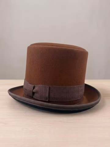 Brown Wool Felt Top Hat| Victorian Gentleman Hat, Steampunk Gothic Formal Wear