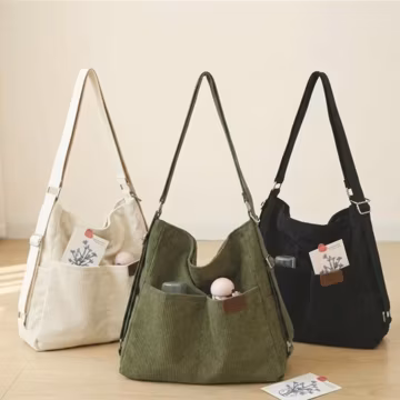 Large Capacity Shoulder Crossbody Bag | Elegant Multi Pocket Bag | Aesthetic Handbag | Minimalist Bag | Corduroy Tote Bag Women | Gift Wife