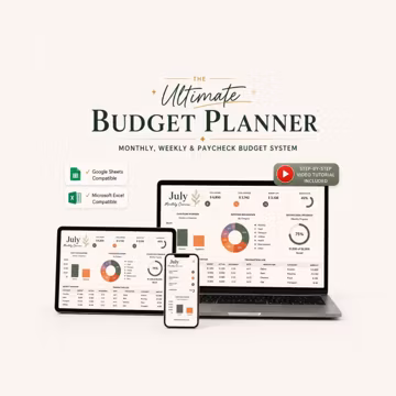 Budget Planner Excel Google Sheets Budget Spreadsheet Monthly Paycheck Budget Tracker Weekly Expense Budgeting Spreadsheet Light Mode