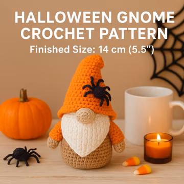 Halloween Gnome Crochet Pattern | Amigurumi Doll PDF Tutorial | DIY Spooky Crochet Decor | Beginner Friendly