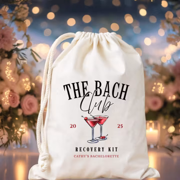 Custom The Bach Club Party Favor Bags, Bachelorette Recovery Kits, Bachelor Party Hangover Kits, Bachelorette Hangover Kits Gift Bags