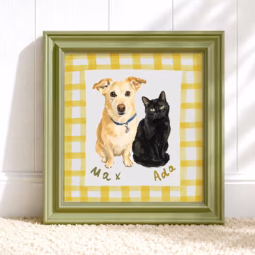 Custom Pet Portrait From Photo, Personalized Pet Painting, Multiple Pet Portrait, Pet Memorial Gift, Hand Painted Custom Portrait