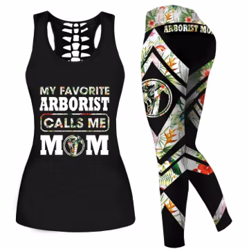 Arborist Mom All Over Printed Legging + Hollow Tank Combo