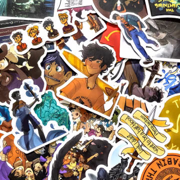Pack of 50 Percy-Jackson Cartoon Stickers, Greek Mythology Stickers, Hero Fantasy Stickers, Waterproof Stickers for Book Lovers, Collectors