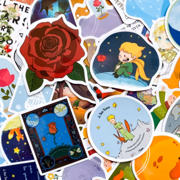 Pack of 50 Little Prince Stickers, Cute Fantasy Cartoon Stickers, Storybook Art Stickers, Waterproof Stickers for Readers, Fans, Collectors