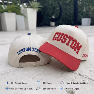Custom 3d Puff, 5 Panel Baseball Hat, Embroidered Trucker, Snapback Cap, Personalized Text, Logo