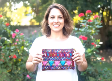 Guatemalan UPCYCLED huipil PURSE, Make Up Bag, HUIPIL Pouch