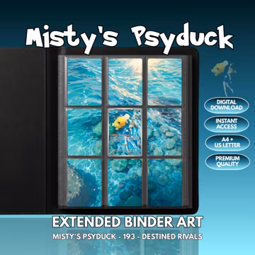 Misty's Psyduck 193 Extended Binder Art Pokémon Binder (Digital Download + Printable)