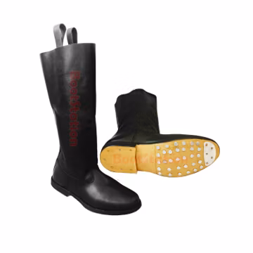 Traditional German Jackboots Riding Boot with Studded Sole Black Leather Handcrafted Jackboot Tall Boots