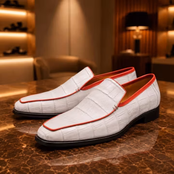 Men's Casual Slip-on Loafers Timeless Alligator Leather Shoes Handmade Formal Wedding Business Shoes